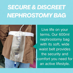 3-Pack 600Ml Clear Nephrostomy Bags, Urine Drainage Bag with 24 Inch Tube and Tw