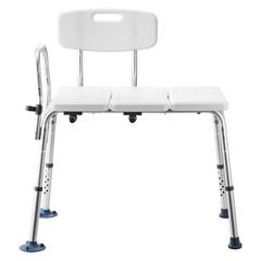 VEVOR Tub Transfer Bench Height Adjustable Shower Chair with Arm Backrest 400lbs