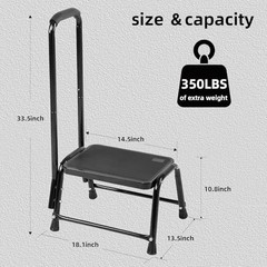 Step Stool with Handle for Adults，Seniors Heavy Duty 17x12x4 Inch (Pack of 1)