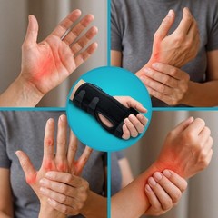 ComfyBrace Nighttime Pain Relief Wrist Brace for Carpal One Size, Black