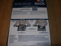 Copper Fit Rapid Relief Back Support 3 In 1 One Size Hot/Cold Therapy/Gel Pack