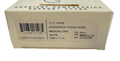 Core Spun Therafirm Compression Support Socks 15-20mmHg White Medium Long 17128