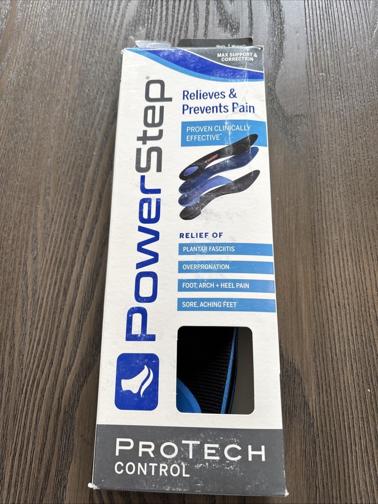 Powerstep Protech Control Full Length Max Support Women 12/men 10-10.5 G New