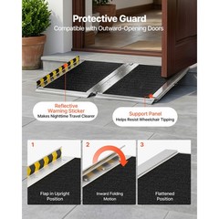 1. 2FT 800LBS Aluminum Folding Wheelchair Ramp Non Slip for Home Steps Doorway