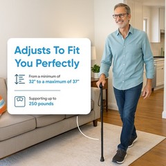 Mars Wellness Folding Cane – Adjustable Walking Cane for Women & Men