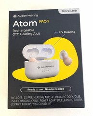 Audien Atom Pro 2 Rechargeable Hearing Aids NEW SEALED 1 Pair