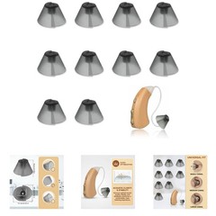 Hearing Aid Ear Tips Replacement 10 Counts Dark Gray Tulip Domes Fits Standard