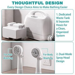 Irtme Bedside Bath System for Bedridden Elderly Paralyzed, Intelligent No-Water