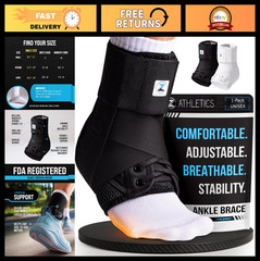 Adjustable Ankle Brace for Sprains & Achilles Relief – Lace Up Support with Stab