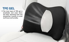 SeatBack Lumbar Support Cushion for Home Office Car Chair Pillow Memory Foam Gel