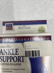 Pro-Lite Ankle Support Knitted Pullover Size Small (7-8.5) Beige Latex -Free NIB