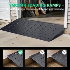 29″ x 24″ Shed Ramp Black Loading Ramp Alloy Loading Dock Ramp for Garages Barns