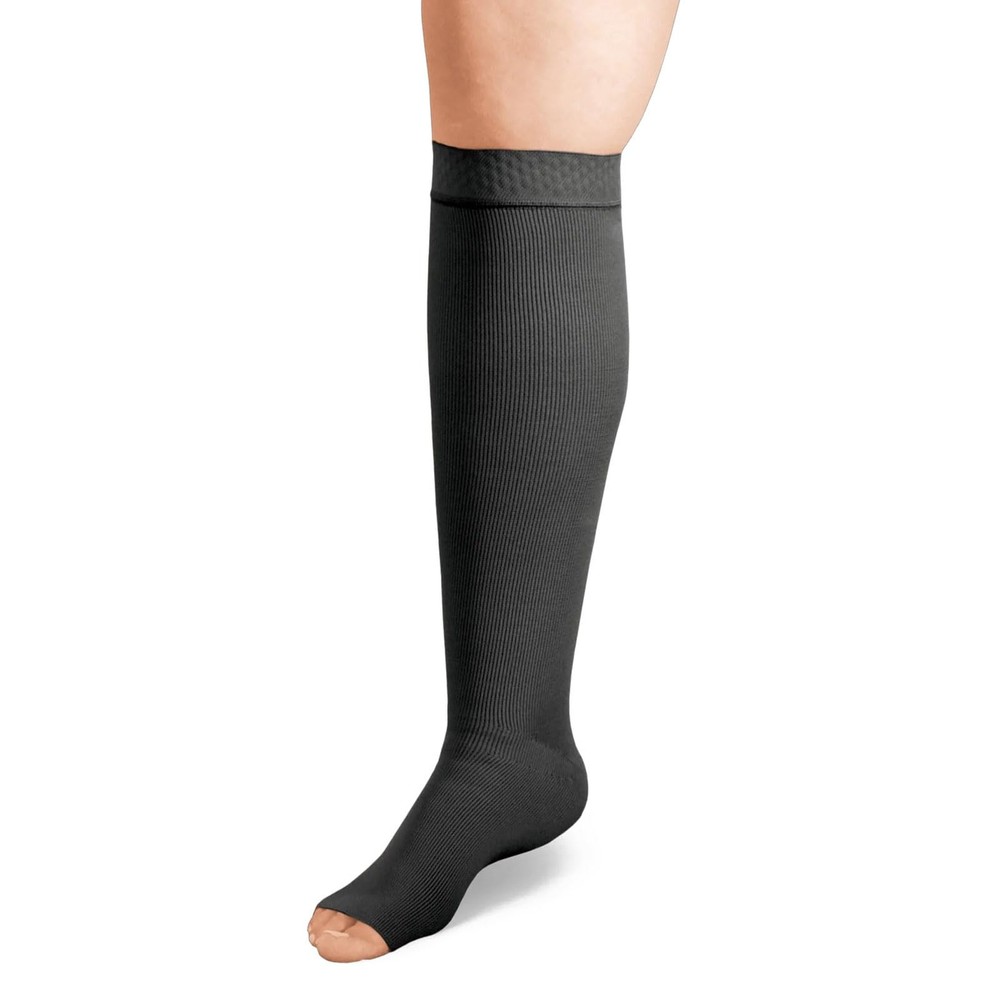 Exo Strong Compression Stocking Below Knee XXL Average Black 20-30 Open Toe S…