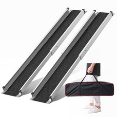 84 Inch Telescoping Wheelchair Ramp 7FT 600lb Capacity 2