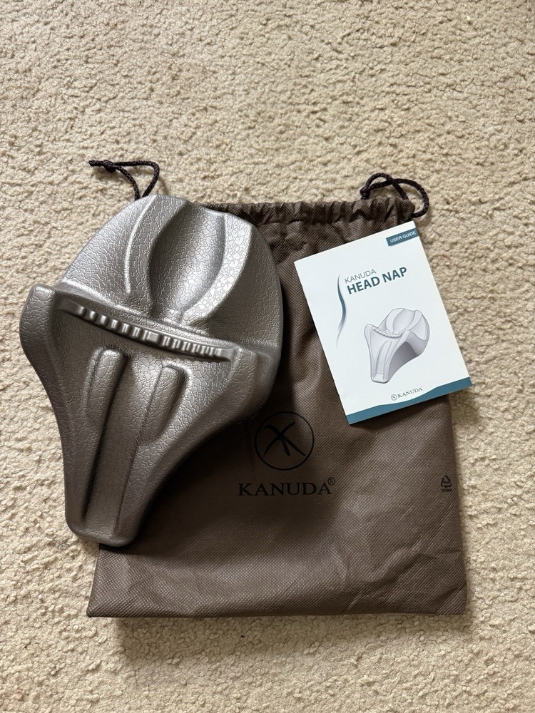 Kanuda Head Nap Neck Support Travel Pillow with Drawstring Pouch, Gray