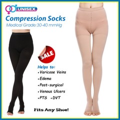 30-40 mmHg Compression Pantyhose Women Support Stockings Edema Varicose Veins