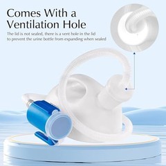 Portable Urinal for Men Spill Proof 2000ml 47.2 Inch Tube Reusable Male Pee