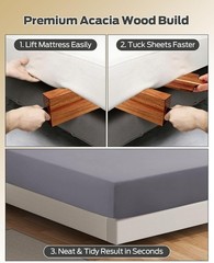 Mattress Lifter Tool 2PCS, Acacia Wood – Heavy Duty Bed Lifter with Ergonomic…