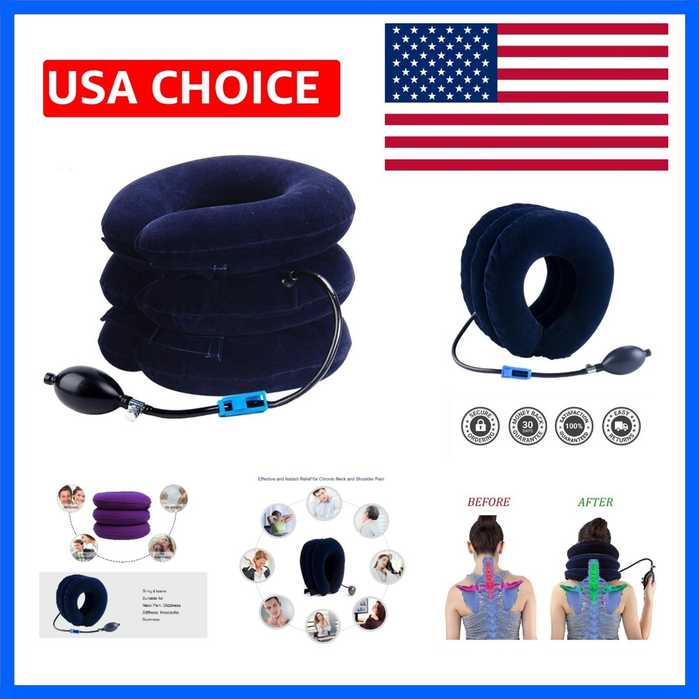 Cervical Neck Traction Device Inflatable Neck Stretcher, Easy to Use for Chro…