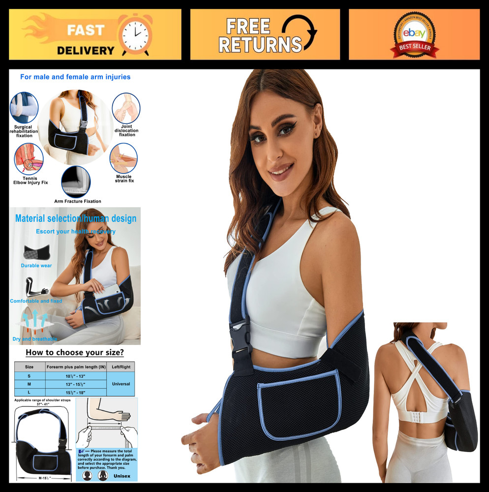 Arm Sling Shoulder Immobilizer – Rotator Cuff Support Brace for Injury, Men & Wo