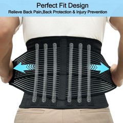 Back Brace for Men and Women Lower Back, Lumbar Support Belt Large, Black