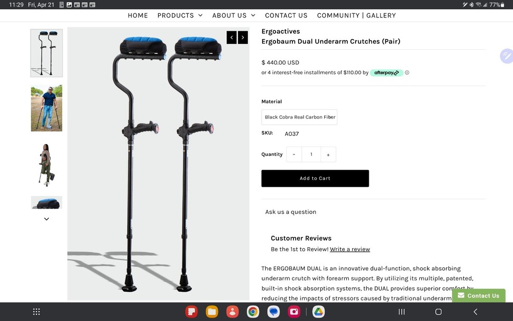 ERGO ACTIVE DUAL 2 CRUTCHES