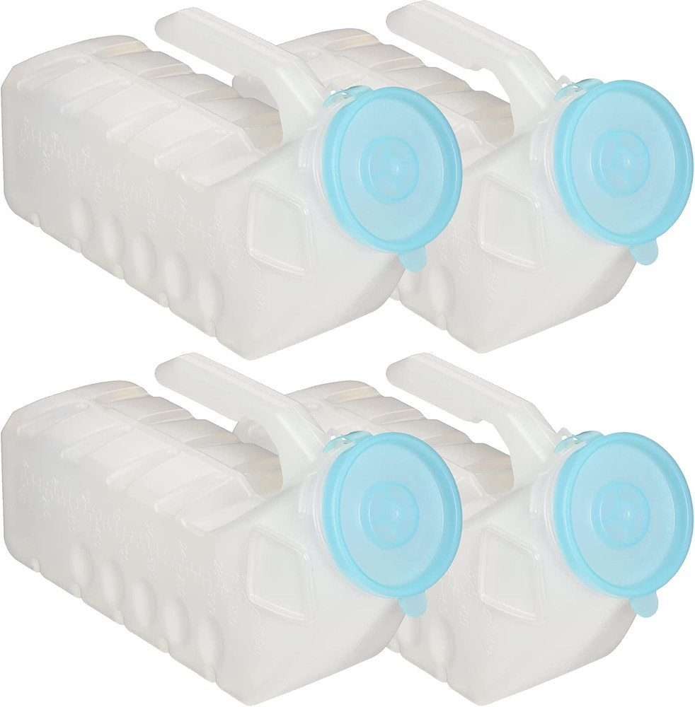 MedVance- Urinals for Men 1000ml with Glow in The Dark Spill Proof Pop Cap Lid,
