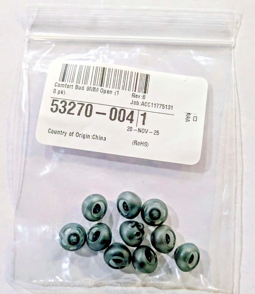 Genuine Starkey Comfort Bud Domes 9mm Open 10 Pack Sealed 53270-004 OEM