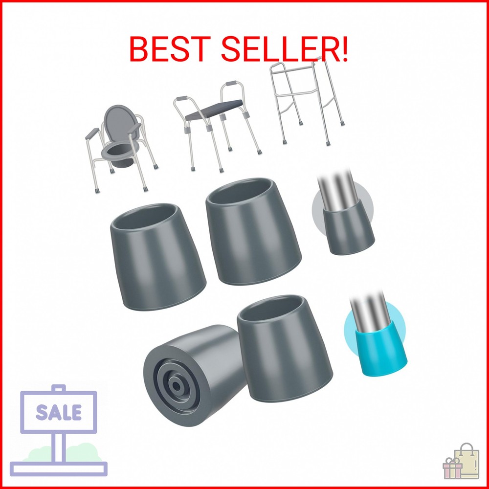 supregear Rubber Walker Tips – Walker Feet Replacement – Walker Leg Caps – Heavy