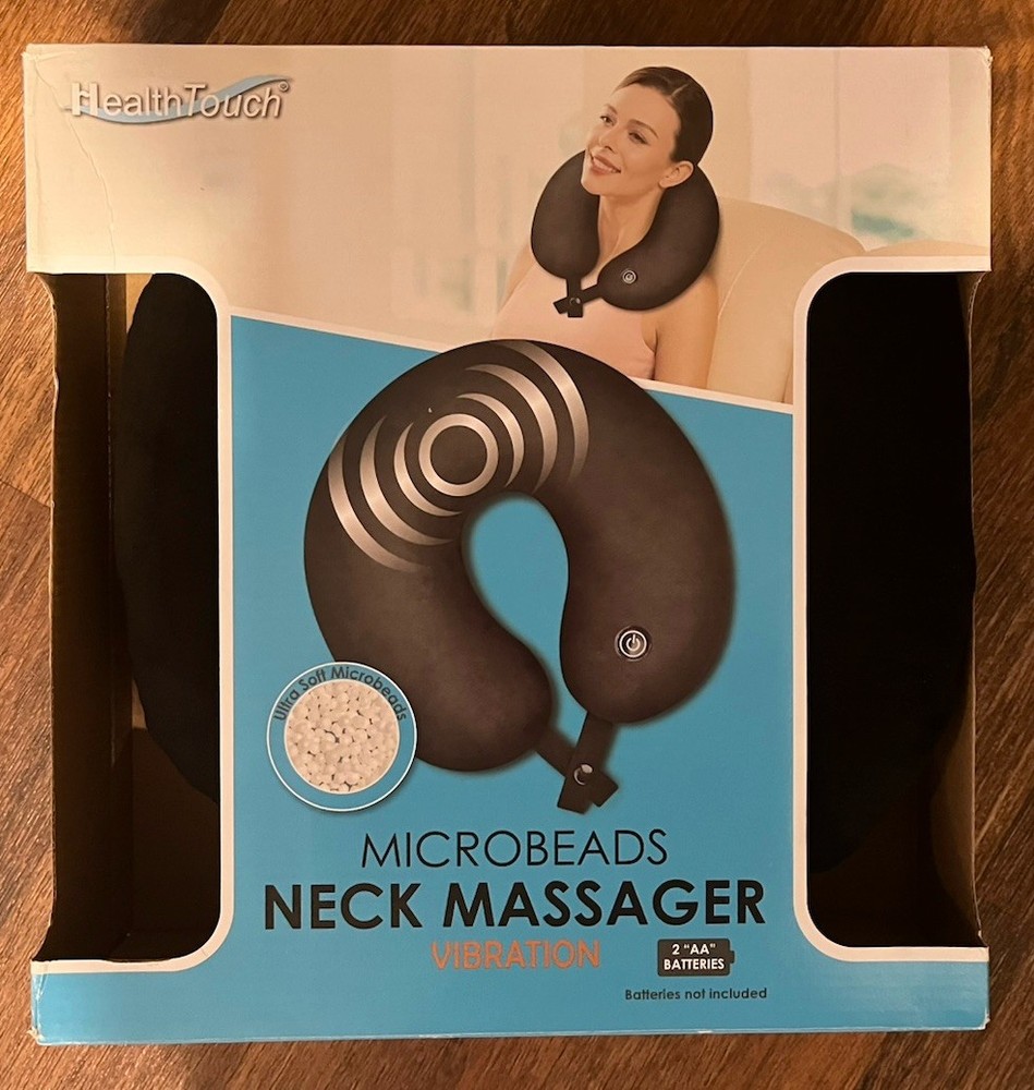 NEW HEALTHTOUCH BLACK VIBRATING NECK MASSAGER SOOTHING