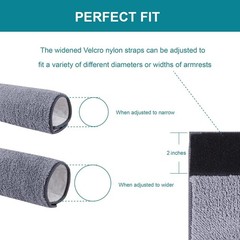 2 Pcs Wheelchair Armrest Pads Covers Widened Self Adhesive Strips Comfortable &