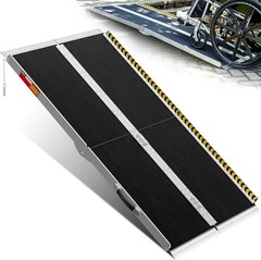2/3/4/5/6/7/8/10/12FT Home Wheelchair Ramp Non-Skid Folding Aluminum Ramps Steps