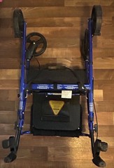 Drive Medical Hugo Elite Rollator Walker with Seat Backrest and Basket Blue