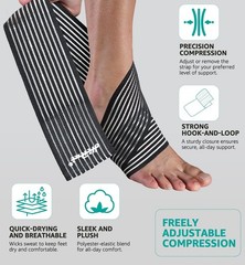 Foot & Ankle Brace 2 Pack, Adjustable Compression Wrap for Men & Women – Helps