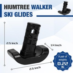 4 Pcs Replacement Ski Glides Black Walker Ski Glide Compatible with Stander EZ F