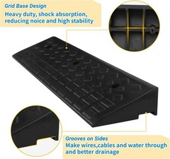 4″ Rise Rubber Curb Ramps Heavy Duty Driveway Curb Ramp 10 Ton Car Slope Ramp…