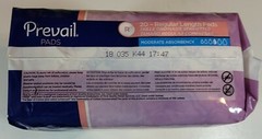 180 Prevail Bladder Control Pad, 9.25″ Regular, Moderate Absorbency BC-012