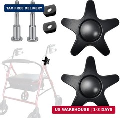 Pacify 2 Pack Replacement Adjustment Star Knobs for Rollator Walker Guardian Wal