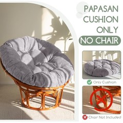 HIGOGOGO Papasan Chair Cushion with Corduroy Cover (Without 48inch, Grey