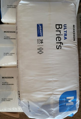 McKesson Ultra Briefs Adult Unisex Medium Refastenable Tabs Heavy Absorb 16