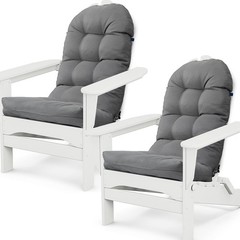 MQK Adirondack Chair Cushion Set of 2 Thick Indoor/Outdoor 44x19in, Dark Grey
