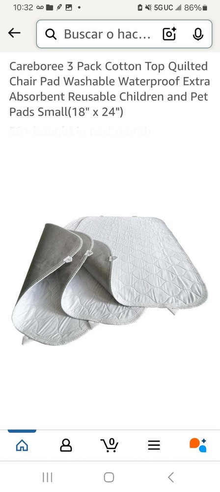 3 Pack Cotton Top Quilted Chair Pad Washable Waterproof Extra Absorbent Reusa…