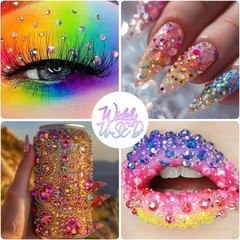 Dewjdfsc 50000Pcs Resin Jelly Rhinestones For Bedazzling Kit 3Mm Multicolor