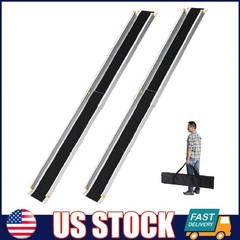 8ft Telescoping Adjustable Aluminum Wheelchair Ramp ,Portable Ramp Non-Slip Pair