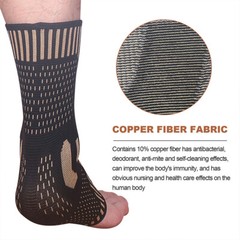 Copper Ankle Support Brace Compression Sleeve Socks Elastic Foot Pain Relief