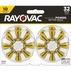 Pack Rayovac Size 10 Yellow Hearing Aid Batteries – New & Sealed 32 Pack Bulk