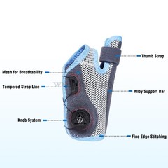 BOA Dial Thumb Wrist Brace Steel Splint for Carpal Tunnel Tenosynovitis Relief