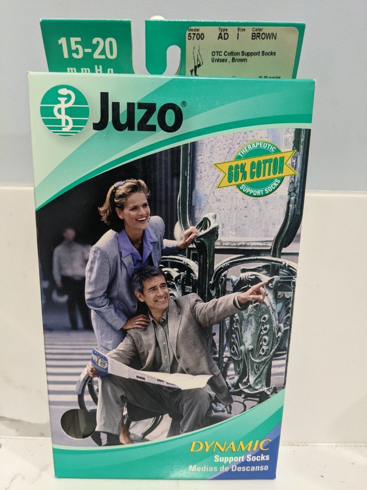Juzo Dynamic OTC Cotton Support Socks Model 5700 Type AD Size l Brown 15-20 mmHg