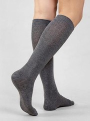Women’s Soft Combed Cotton Knee Medium-Large Assorted Black Gray Navy Blue