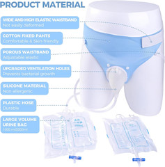 Wearable Urine Collection Bag Condom Catheters for Men, Reusable Portable Wearab